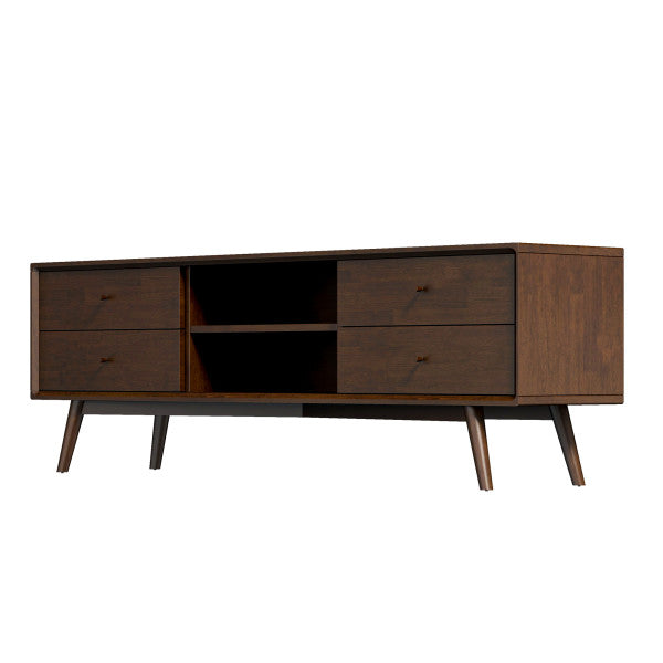 Noak Mid Century Modern Style Walnut Tv Stand Up To 72" ASY Furniture