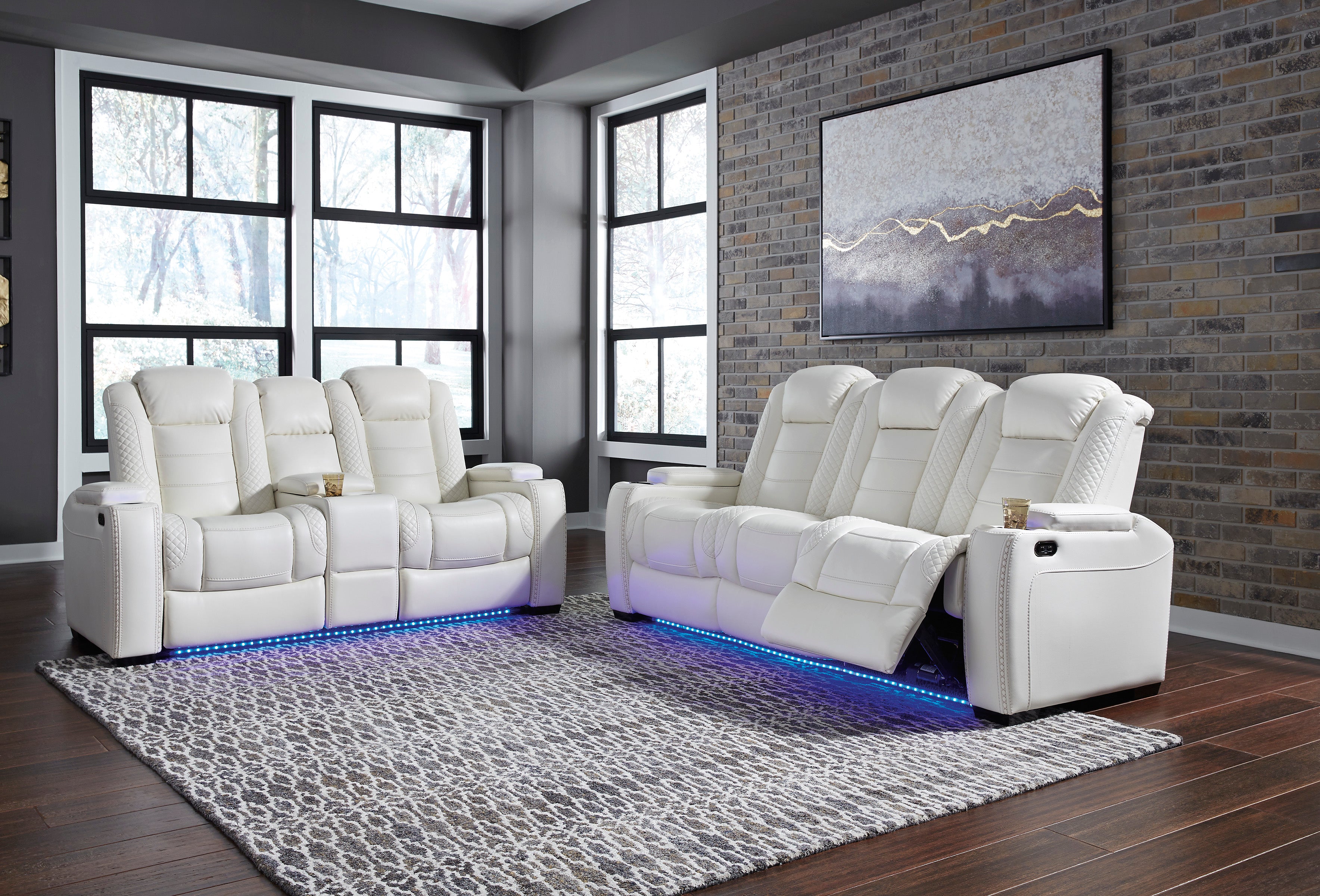 Party time power reclining sofa and shop loveseat set
