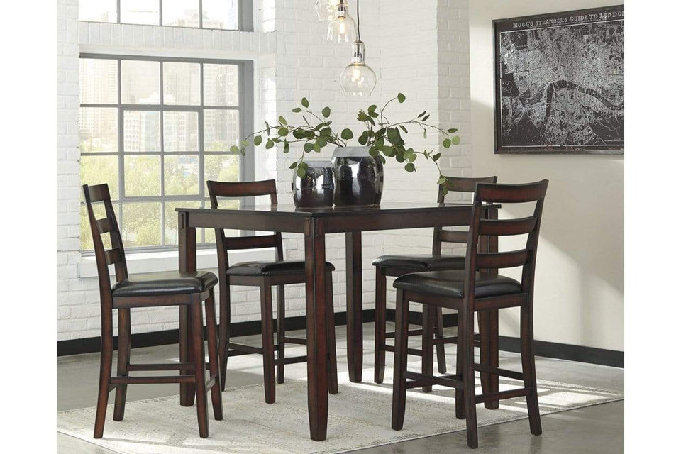 Coviar Counter Height Dining Room Table and Bar Stools 5 Pieces Wood