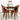Rixos Dining set with 4 Evette Orange Dining Chairs (Walnut) ASY Furniture  Houston TX