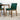 Selena (White) Dining Set with 4 Virginia (Green Velvet) Dining Chairs ASY Furniture  Houston TX
