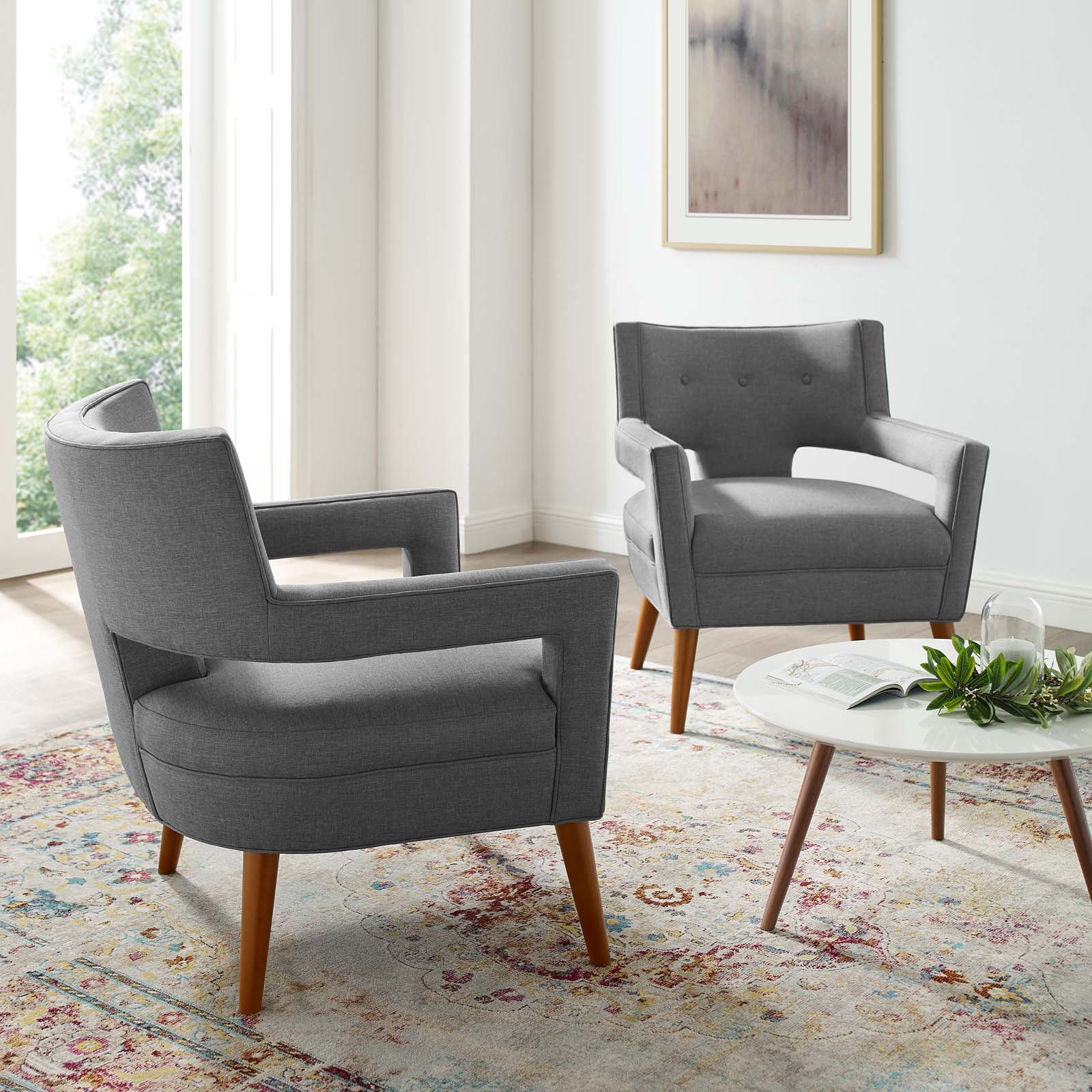 Modway sheer upholstered fabric armchair deals