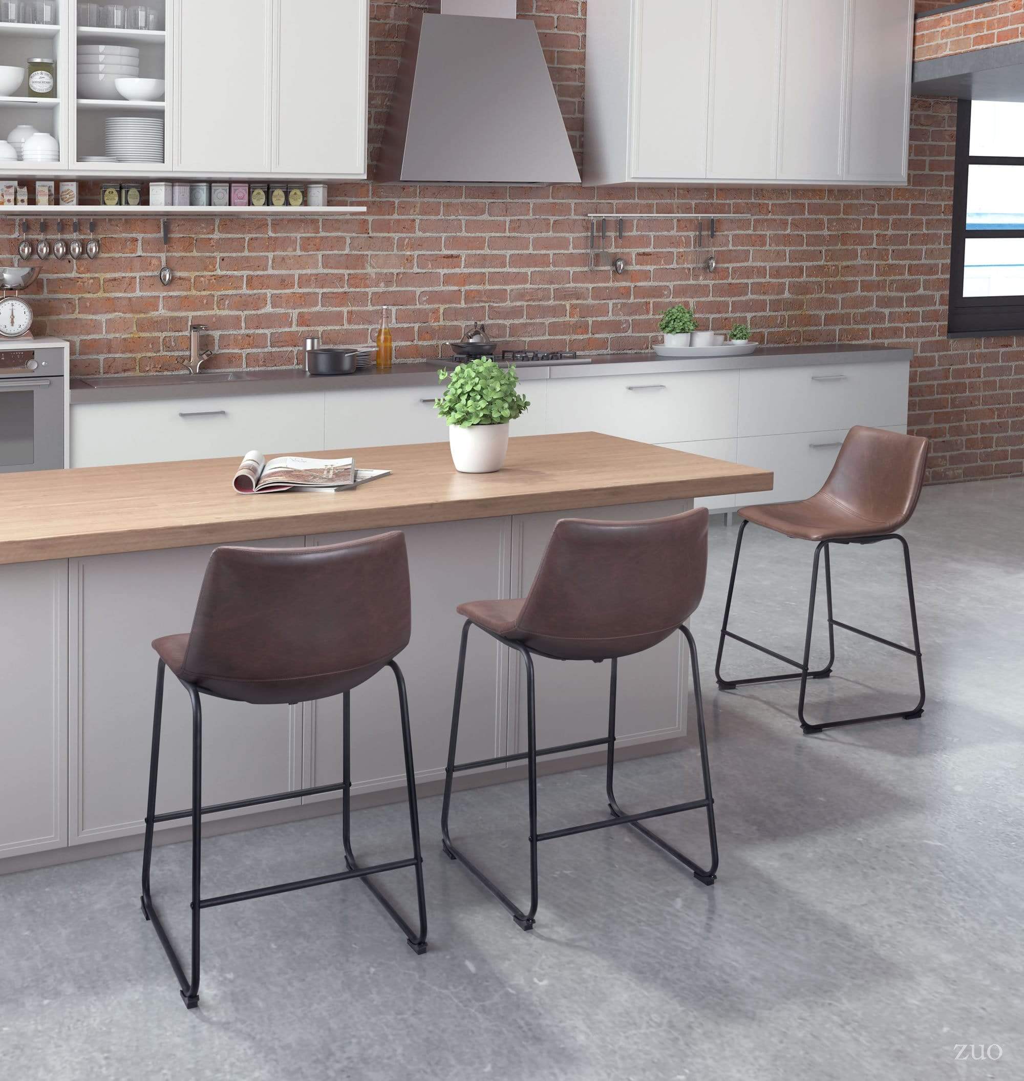 Smart Counter Chair Vintage Espresso by ZuoMod at ASY Furniture in