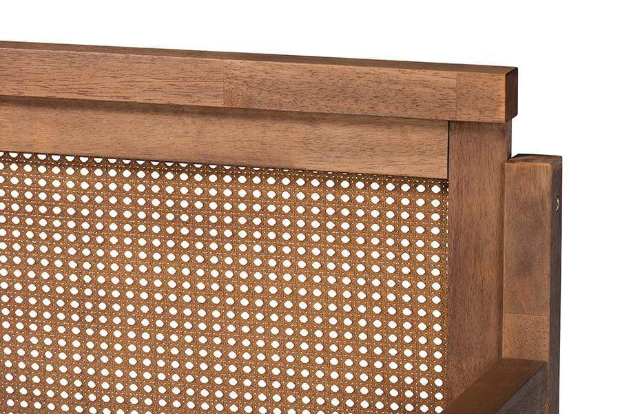 Baxton studio toveli vintage french inspired ash wanut finished wood & synthetic rattan daybed cheap