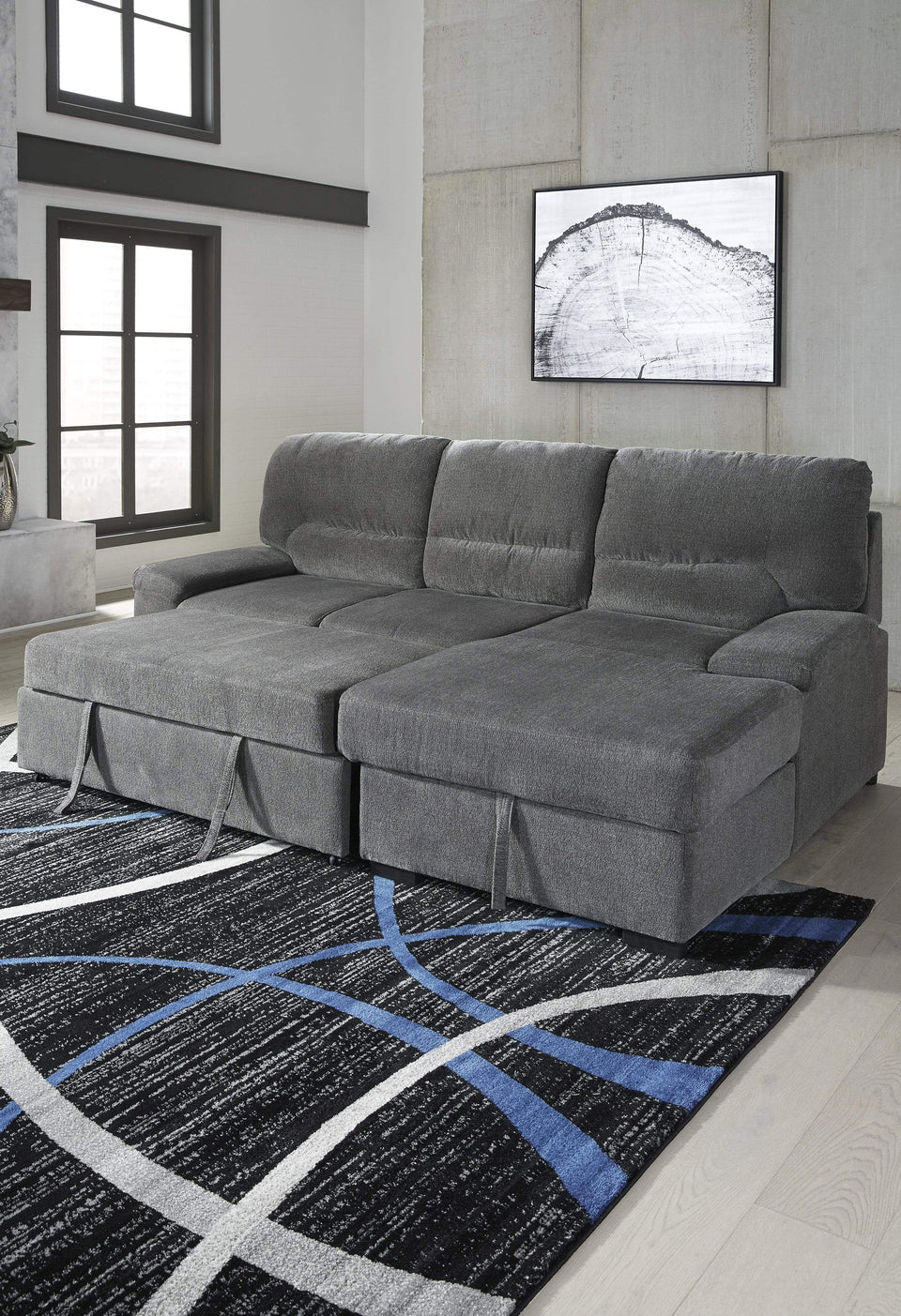 Yantis Right Chaise Sofa Sleeper Sectional By Ashley at ASY Furniture
