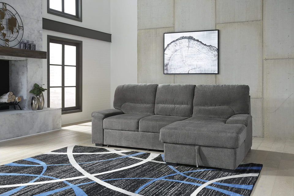 Yantis Right Chaise Sofa Sleeper Sectional By Ashley at ASY Furniture