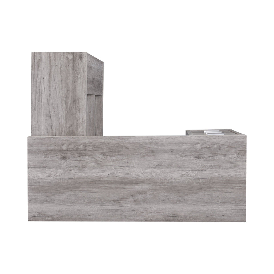 Yvette LShape Office Desk Grey Driftwood ASY Furniture
