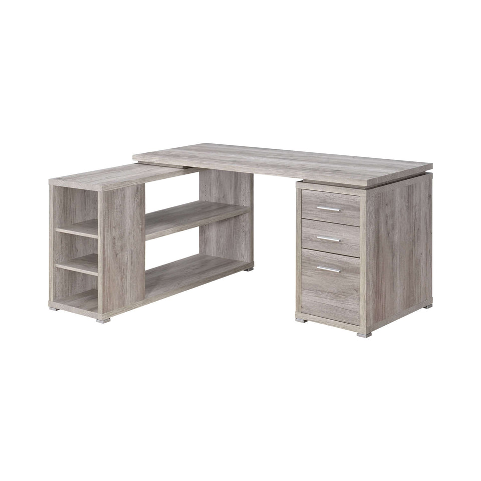 Yvette LShape Office Desk Grey Driftwood ASY Furniture